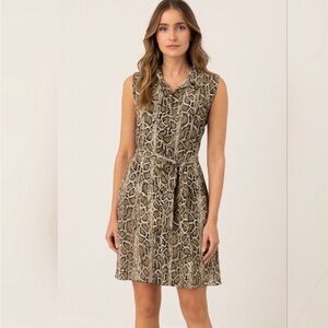Sleeveless Snake Print Dress